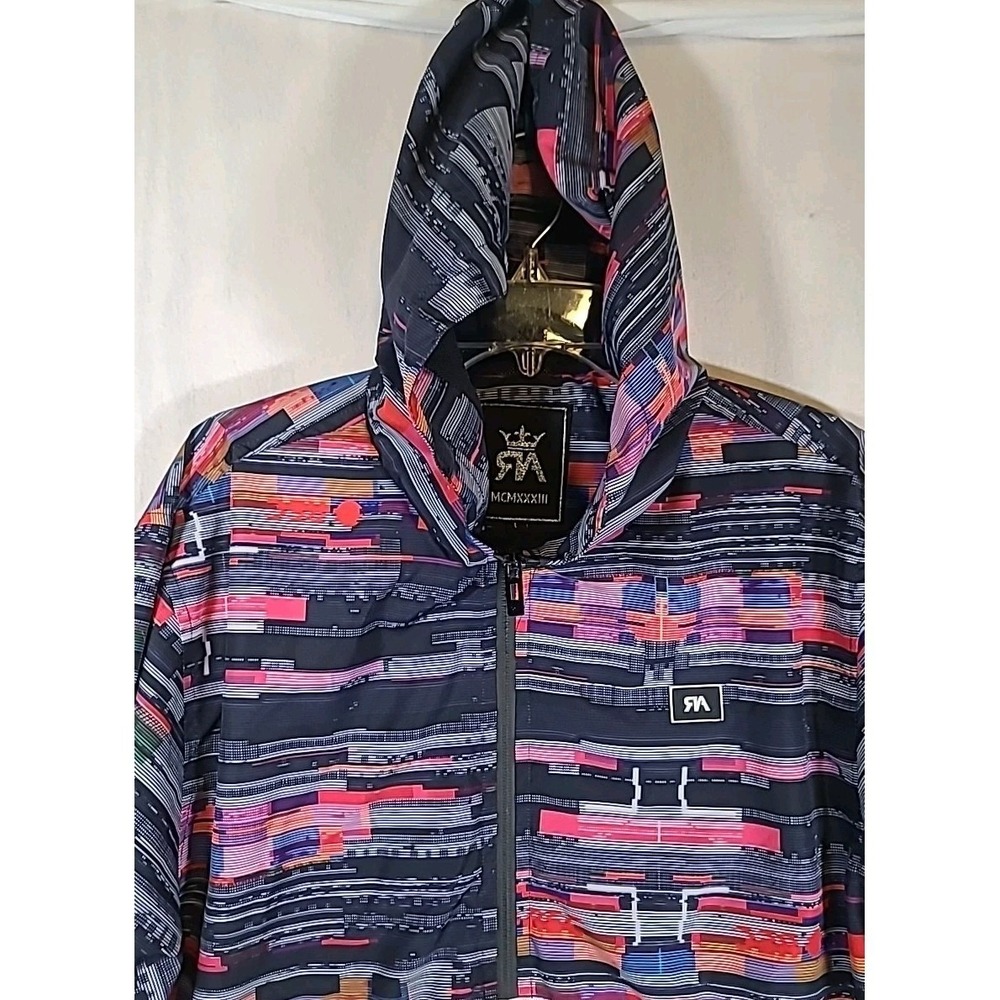 Red Ape Jacket Mens Size Large MCMXXXIII Windbreaker All Over Print 1/2 Zip